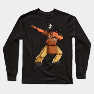 Dabbing Indian Funny Cute Native American Dance Dab Long Sleeve T-Shirt